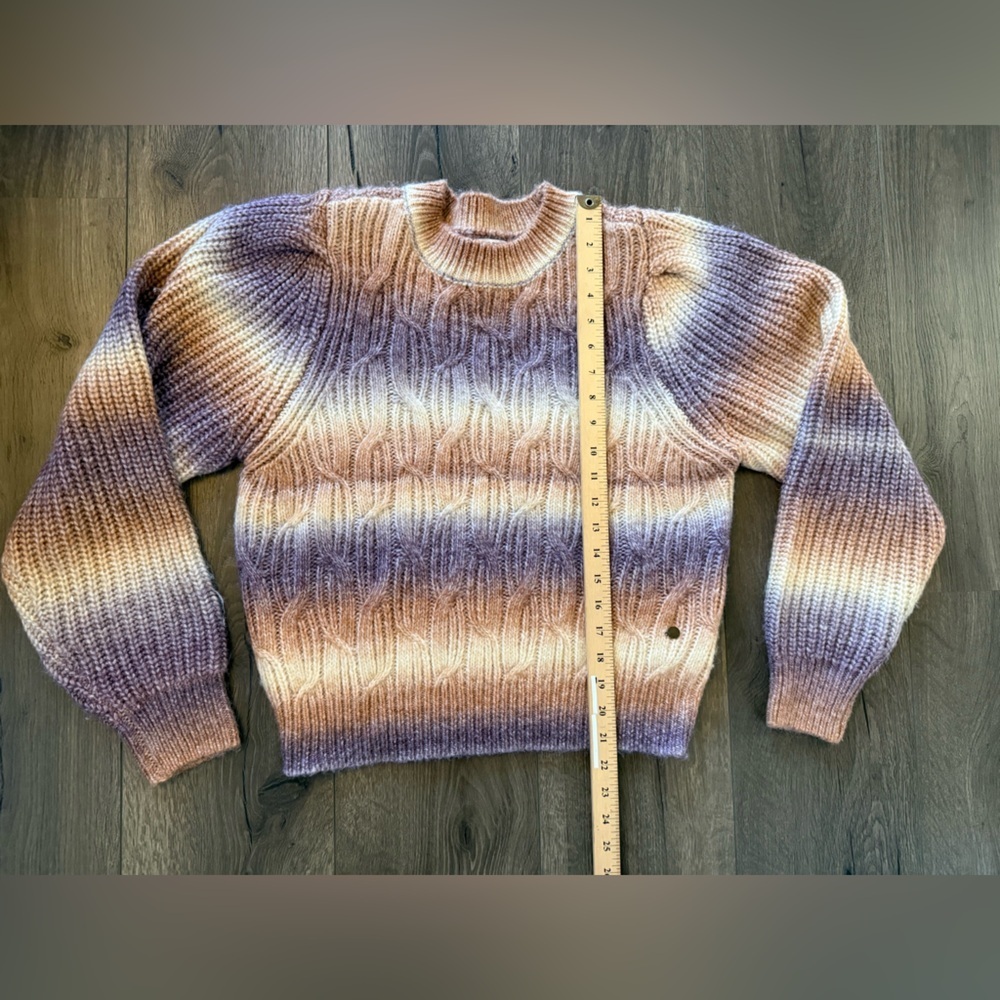 Sao Paulo Ombre Cable Knit Sweater XL Cozy Chunky Knit Neutral Fall Winter - Picture 6 of 7